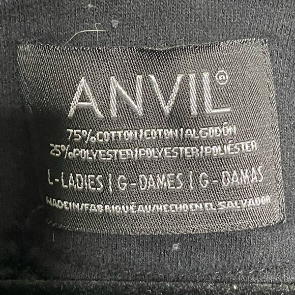 Anvil Outlaw Threadz Hoodie Full Zip Graphic Printed Kangaroo Pocket Black L - Picture 5 of 11